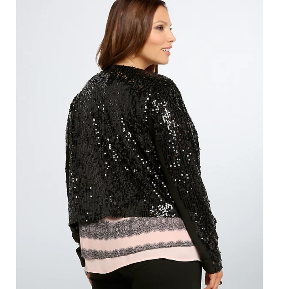 Torrid Black Sequined Lined  Blazer Jacket Size 2X